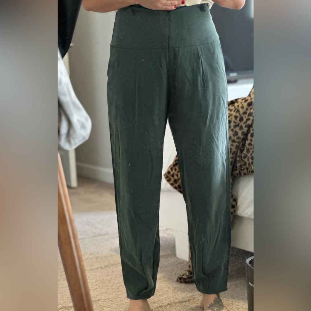 Patique dark green pants (high waist)